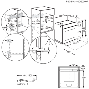 Orkaitė Electrolux EOA9S31CX, SteamPro 900, 70 L