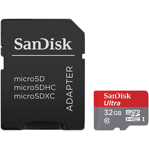 Atminties kortelė Sandisk MicroSDXC 32GB + SD adapteris SDSQUA4-032G-GN6MA