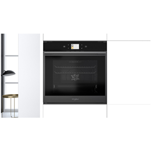 Whirlpool, pyrolytic cleaning, Cook4, 73 L, black - Built-in Oven