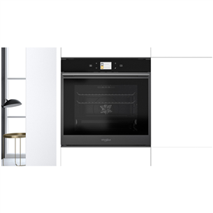 Whirlpool, пиролитическая очистка, Cook4, 73 л, черный - Интегрируемый духовой шкаф