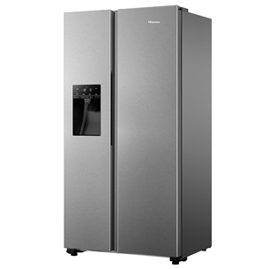 Hisense, water & ice dispenser, 562 L, height 179 cm, inox - SBS Refrigerator