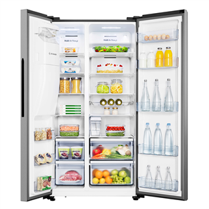 Hisense, water & ice dispenser, 562 L, height 179 cm, inox - SBS Refrigerator