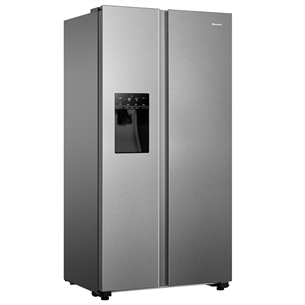 Hisense, water & ice dispenser, 562 L, height 179 cm, inox - SBS Refrigerator