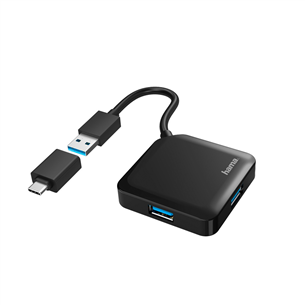 Adapteris Hama 4 port USB 3.2 Gen 1 + USB-C Adapter