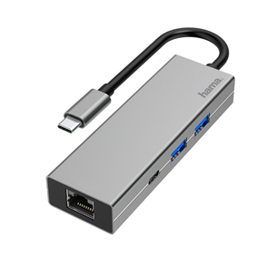 Šakotuvas Hama USB-C - 2xUSB-A/USB-C/LAN 00200108