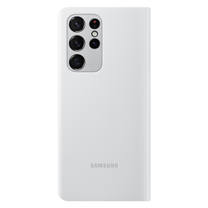 Dėklas Samsung Galaxy S21 Ultra Smart LED Clear View, Pilkas