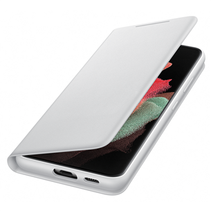 Dėklas Samsung Galaxy S21 Ultra Smart LED Clear View, Pilkas