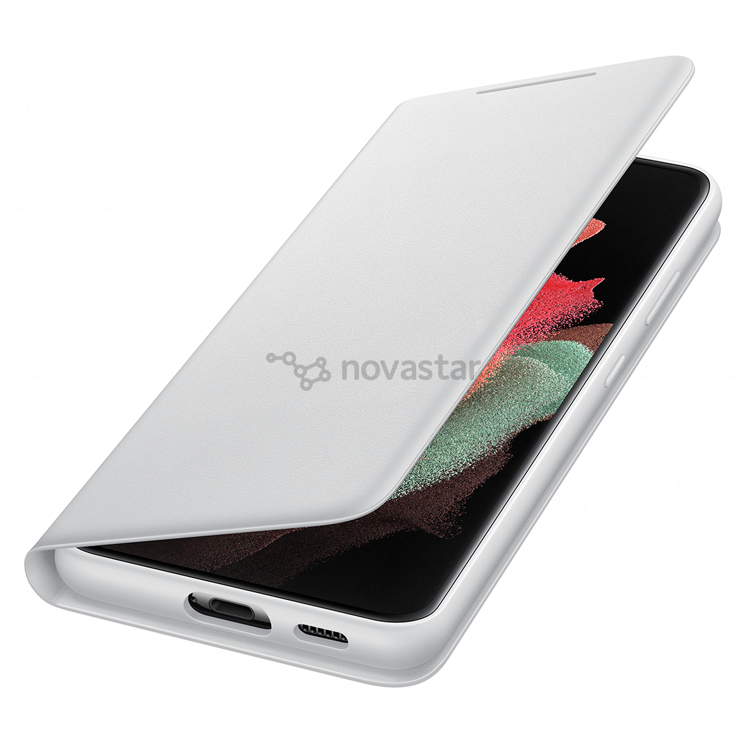 Dėklas Samsung Galaxy S21 Ultra Smart LED Clear View, Pilkas