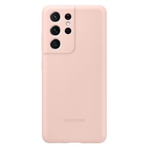 Dėklas Samsung Galaxy S21 Ultra, Silikoninis, Rožinis