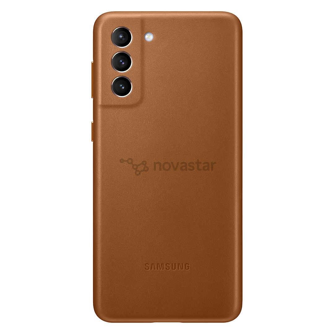 Dėklas Samsung Galaxy S21+, Odinis, Rudas