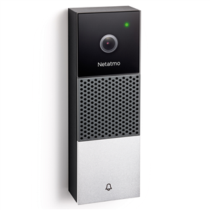 Netatmo Smart Video Doorbell, 2 МП, WiFi, обнаружение людей, ночной режим, черный/серый/белый - Умный дверной звонок с камерой NDB-EC