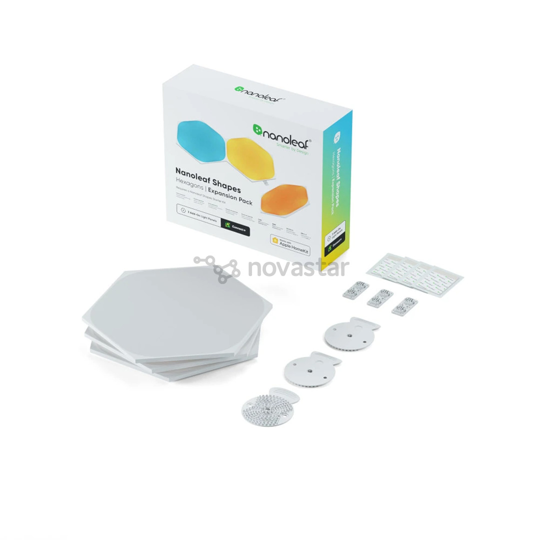 Nanoleaf Shapes Hexagon, 3 vnt., baltas - Išmaniųjų šviesų papildymo rinkinys