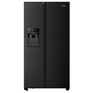 Hisense, water & ice dispenser, 562 L, height 179 cm, black - SBS Refrigerator