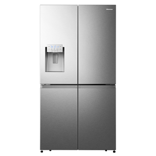 Hisense, water & ice dispenser, 585 L, height 179 cm, inox - SBS Refrigerator