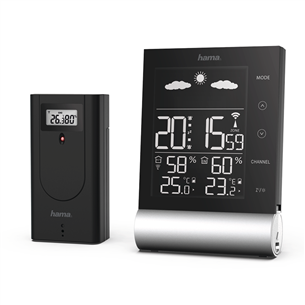 Hama Black Line, black/silver - Weather station