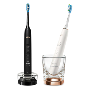 Philips Sonicare DiamondClean 9000, 2 шт., белый/черный - Комплект электрических зубных щеток