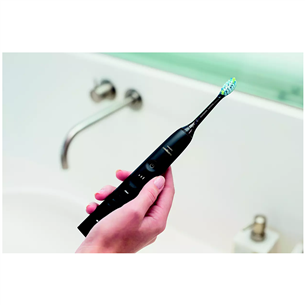 Elektrinis dantų šepetukas Philips Sonicare DiamondClean 9000, 2 vnt., juodas/baltas