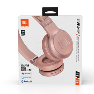 Ausinės JBL LIVE 460NC, belaidės, Rožinės