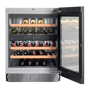 Liebherr, 34 bottles, height 82 cm, black - Built-in Wine Cooler