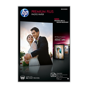 Foto popierius HP Premium Plus Glossy 10x15 cm, 25 lapai