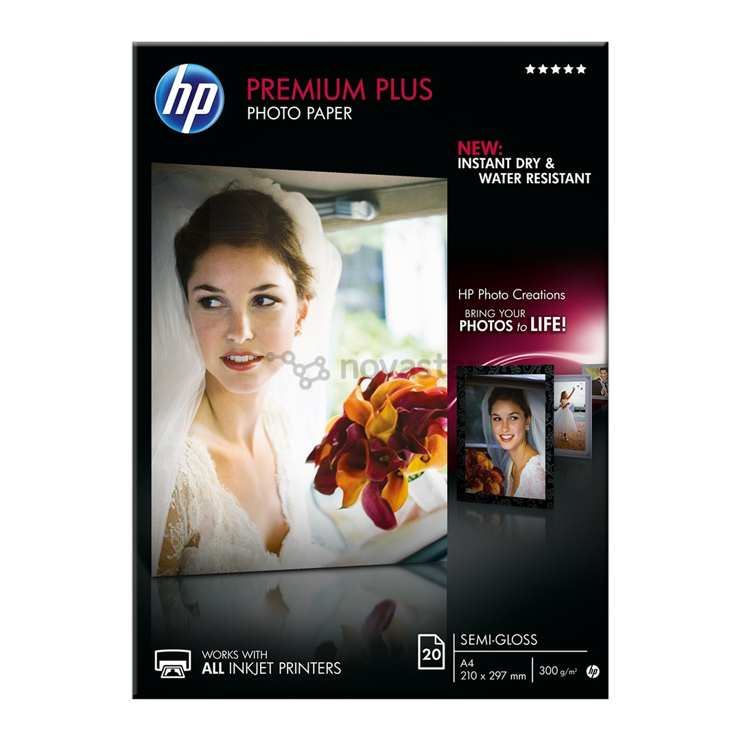 Foto popierius HP Premium Semi-Glossy A4, 20 lapų
