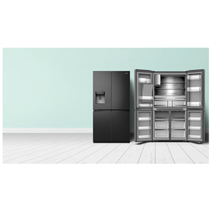 Hisense, water dispenser, 585 L, height 179 cm, black - SBS Refrigerator