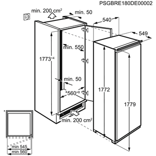 Įmontuojamas šaldytuvas Electrolux (178 cm)