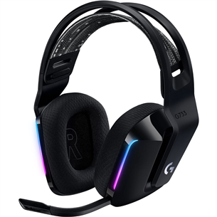 Ausinės Logitech G733 RGB, Belaidės, Juodos 981-000864