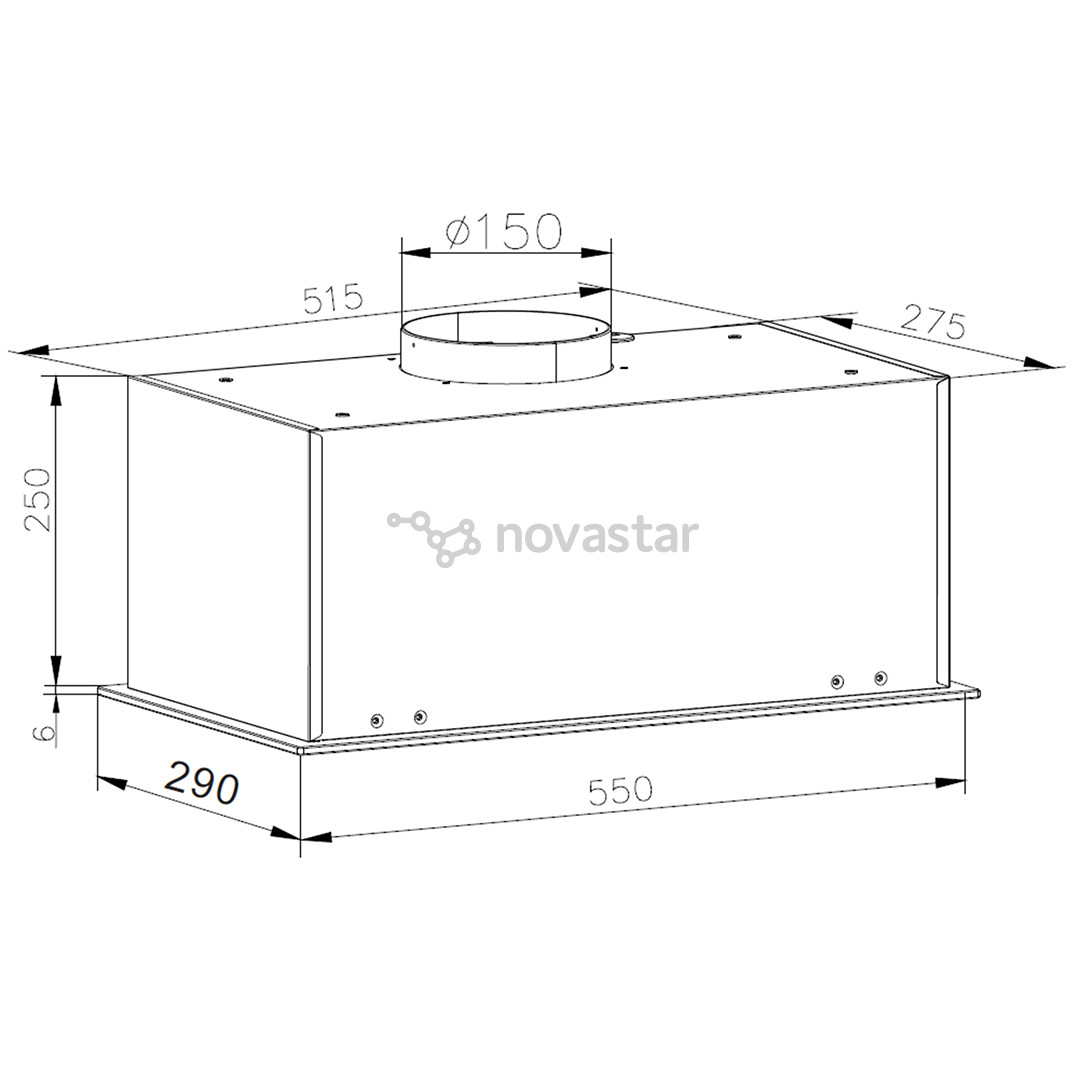 Hansa, 462 m³/h, width 55 cm, black - Built-in Cooker Hood
