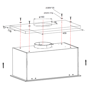 Hansa, 462 m³/h, width 55 cm, black - Built-in Cooker Hood