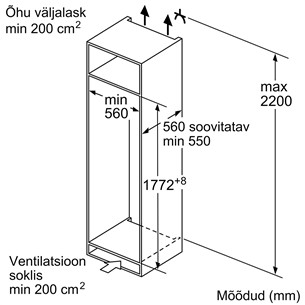 Įmontuojmas šaldytuvas Bosch KIL82VSF0