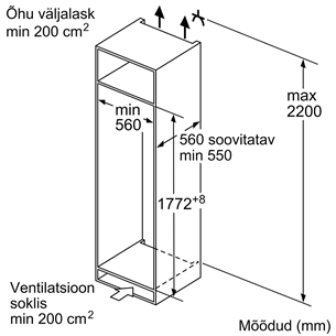 Įmontuojmas šaldytuvas Bosch KIL82VSF0