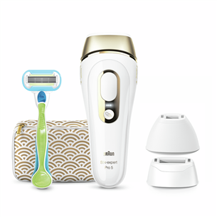 Braun Silk-expert Pro 5, shaver Venus Extra Smooth + pouch, white/gold - IPL Hair Removal