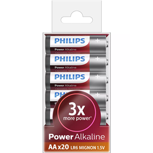 Elementai Philips Power Alkaline AA, 20vnt. LR6P20T/10
