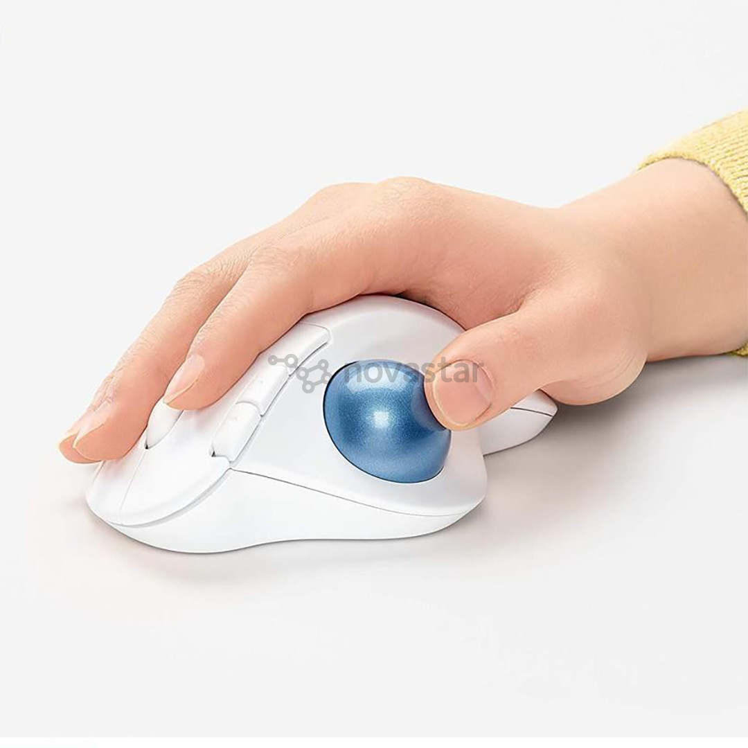Pelė Logitech M575 Ergo Trackball, belaidė, balta