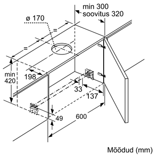 Bosch, 728 m³/h, width 59.8 cm, silver - Built-in Cooker Hood