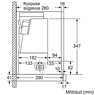 Bosch, 728 м³/ч, ширина 59,8 см, серебристый - Интегрируемая вытяжка