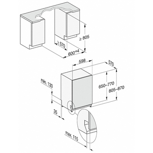 Įmontuojama indaplovė Miele G5050SCVI