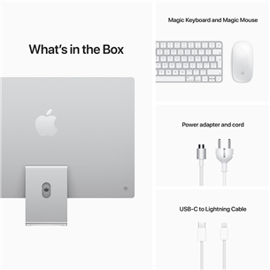 Apple iMac 24" (2021), M1 8C/7C, 8 ГБ, 256 ГБ, SWE, серебристый - Настольный компьютер "все в одном"