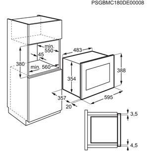 Įmontuojama mikrobangų krosnelė Electrolux EMS4253TEX