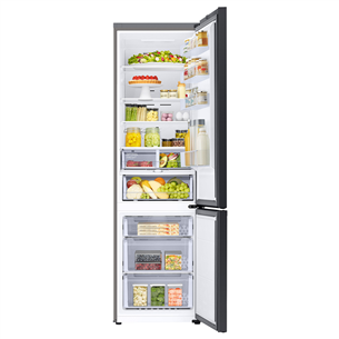 Samsung BeSpoke, 390 L, height 203 cm, black - Refrigerator