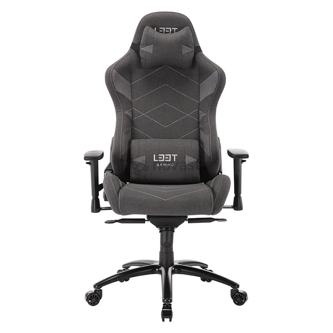 L33T Elite V4 Gaming Chair (Soft Canvas), tamsiai pilka - Žaidimų kėdė