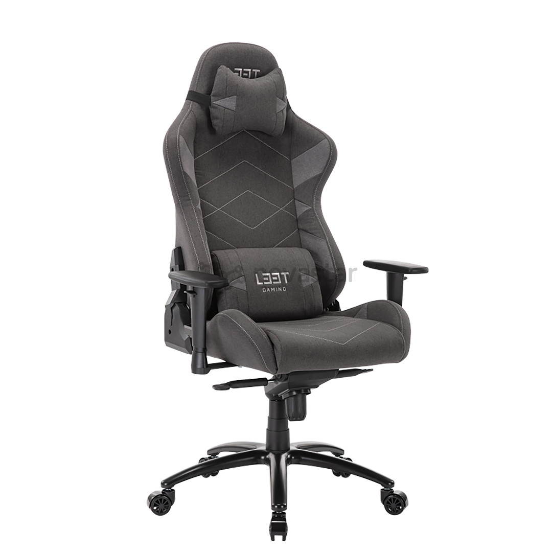 L33T Elite V4 Gaming Chair (Soft Canvas), tamsiai pilka - Žaidimų kėdė