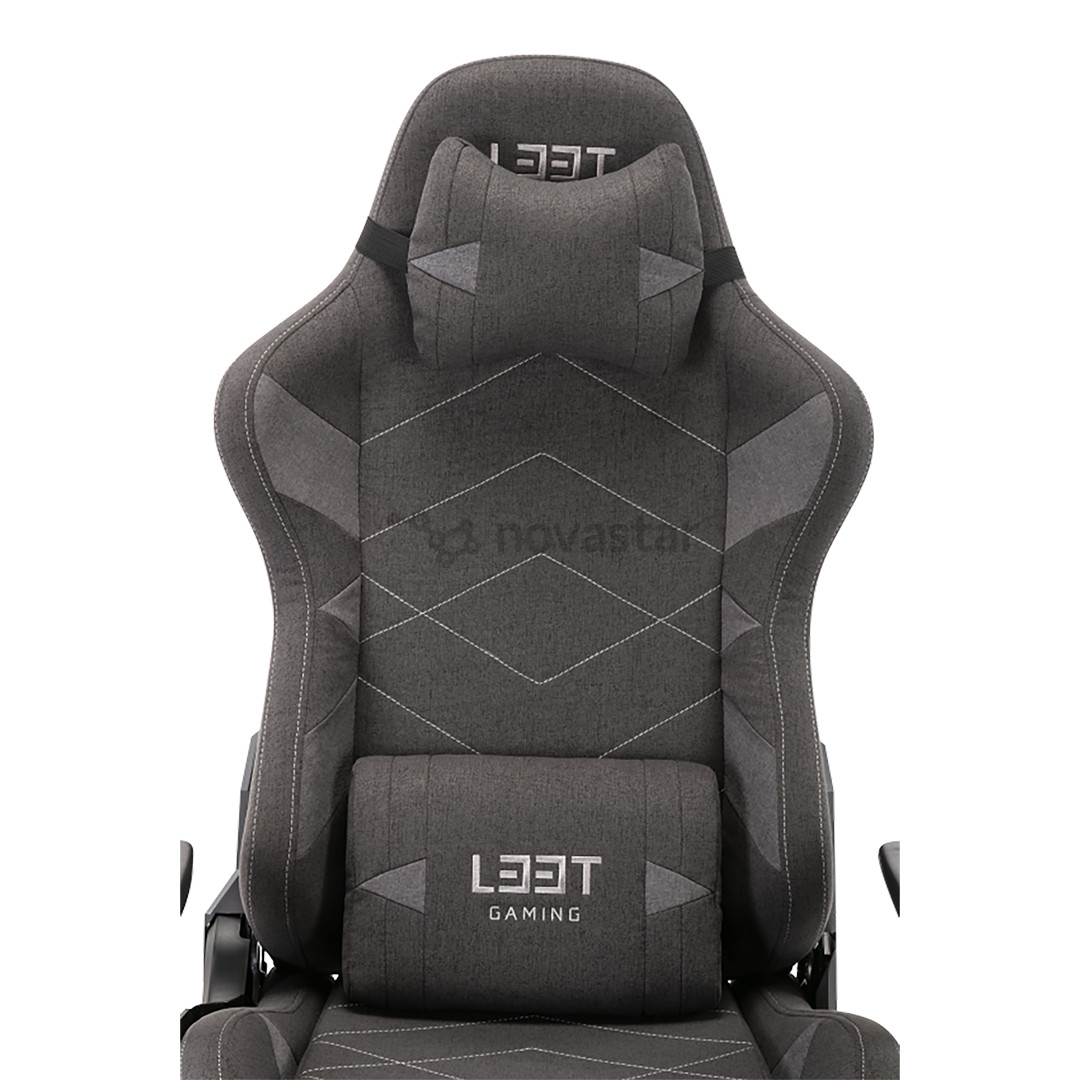 L33T Elite V4 Gaming Chair (Soft Canvas), tamsiai pilka - Žaidimų kėdė