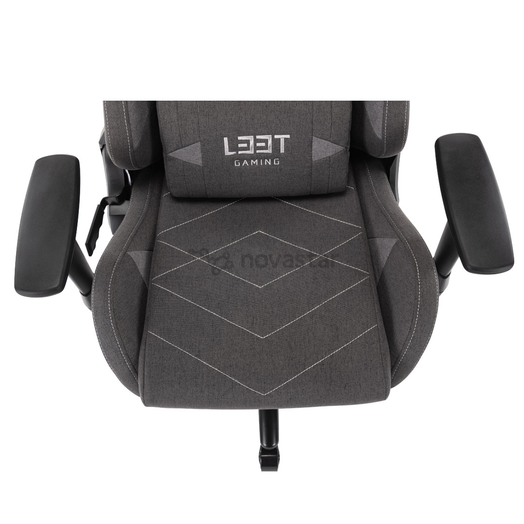 L33T Elite V4 Gaming Chair (Soft Canvas), tamsiai pilka - Žaidimų kėdė