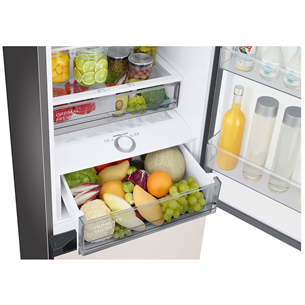 Samsung BeSpoke, 390 л, высота 203 см, бежевый - Холодильник