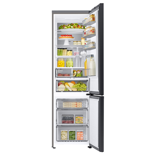 Samsung BeSpoke, 390 L, height 203 cm, matt black - Refrigerator