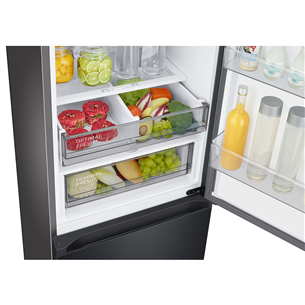 Samsung BeSpoke, 390 L, height 203 cm, matt black - Refrigerator