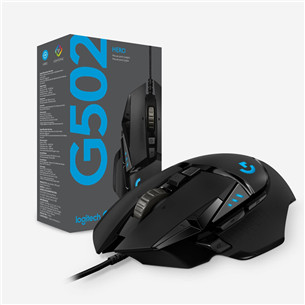 Logitech G502 Hero, juoda - Pelė