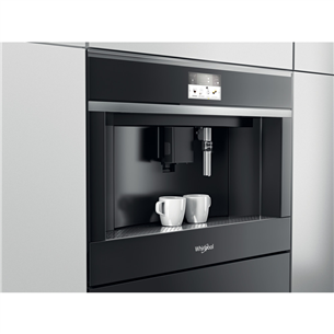 Whirlpool, black - Built-in espresso machine